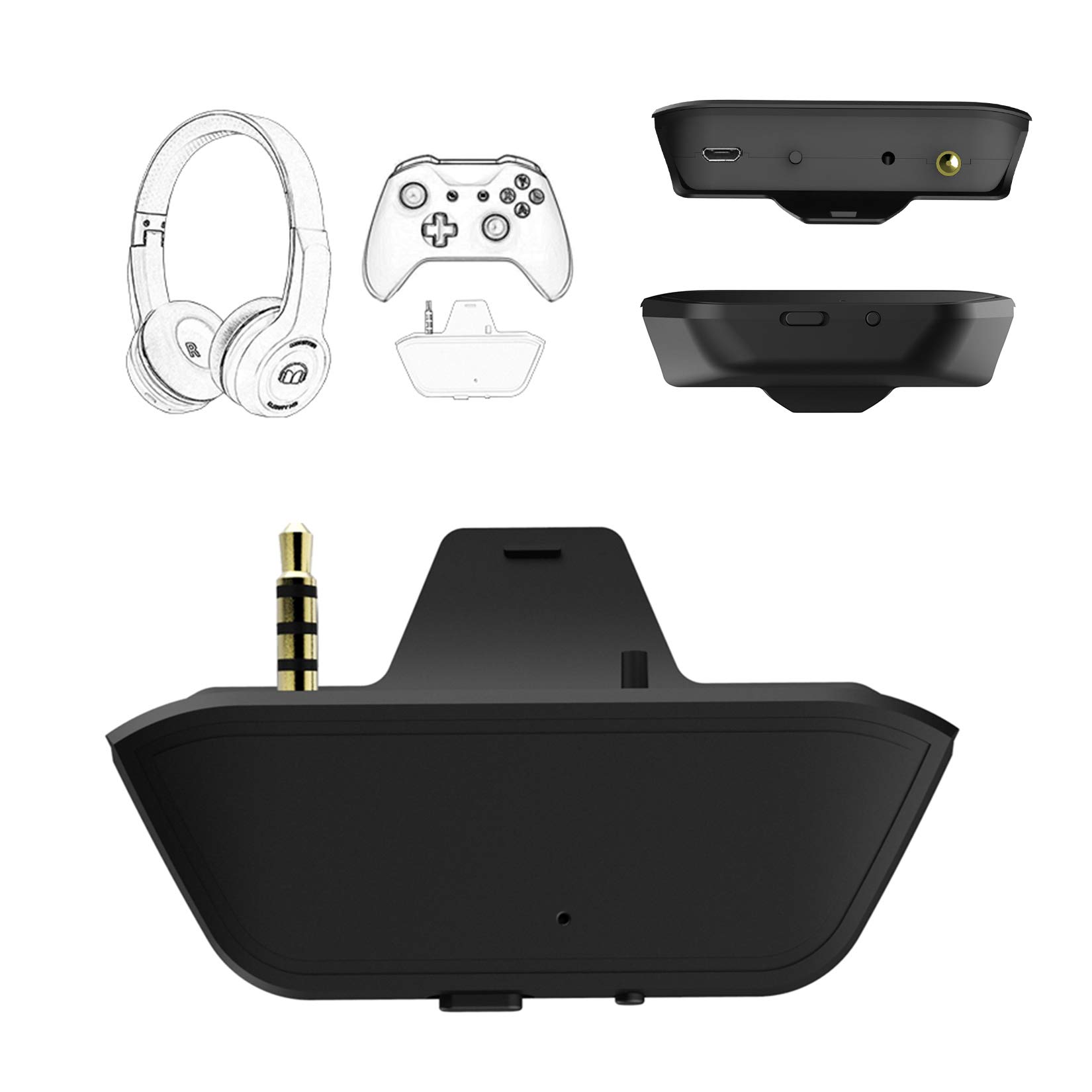Uberwith Bluetooth Transmitter Dongle for Xbox Controllers - Stereo Audio Adapter Compatible with Wireless Headphones, Speakers, Airpods - Low Latency