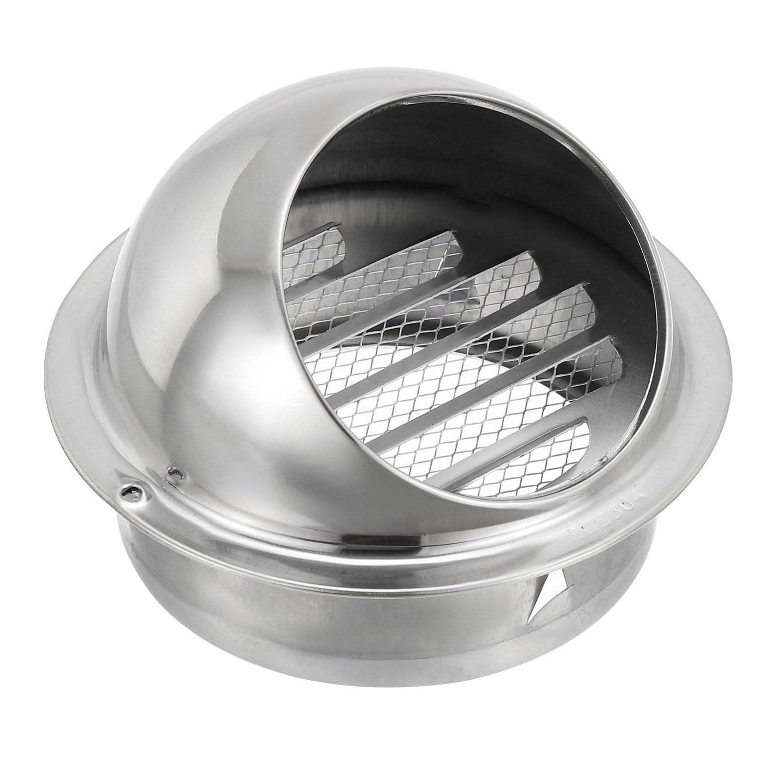 PATIKIL Exhaust Air Vent Cover 4.7 Inch, 304 Stainless Steel Wall Vent Cover Round Exhaust Grille Ventilation Outlet Duct Air Vent Dryer Hood for HVAC System