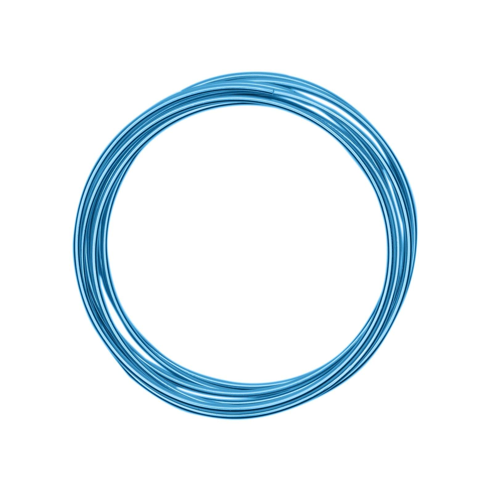 Vaessen Creative Aluminium Craft Wire 9.8 ft (3 m) x 0.12" (3 mm) Turquoise (Blue) - Flexible Metallic Wire for Crafting, Flower Arranging, Jewellery Making and Modelling