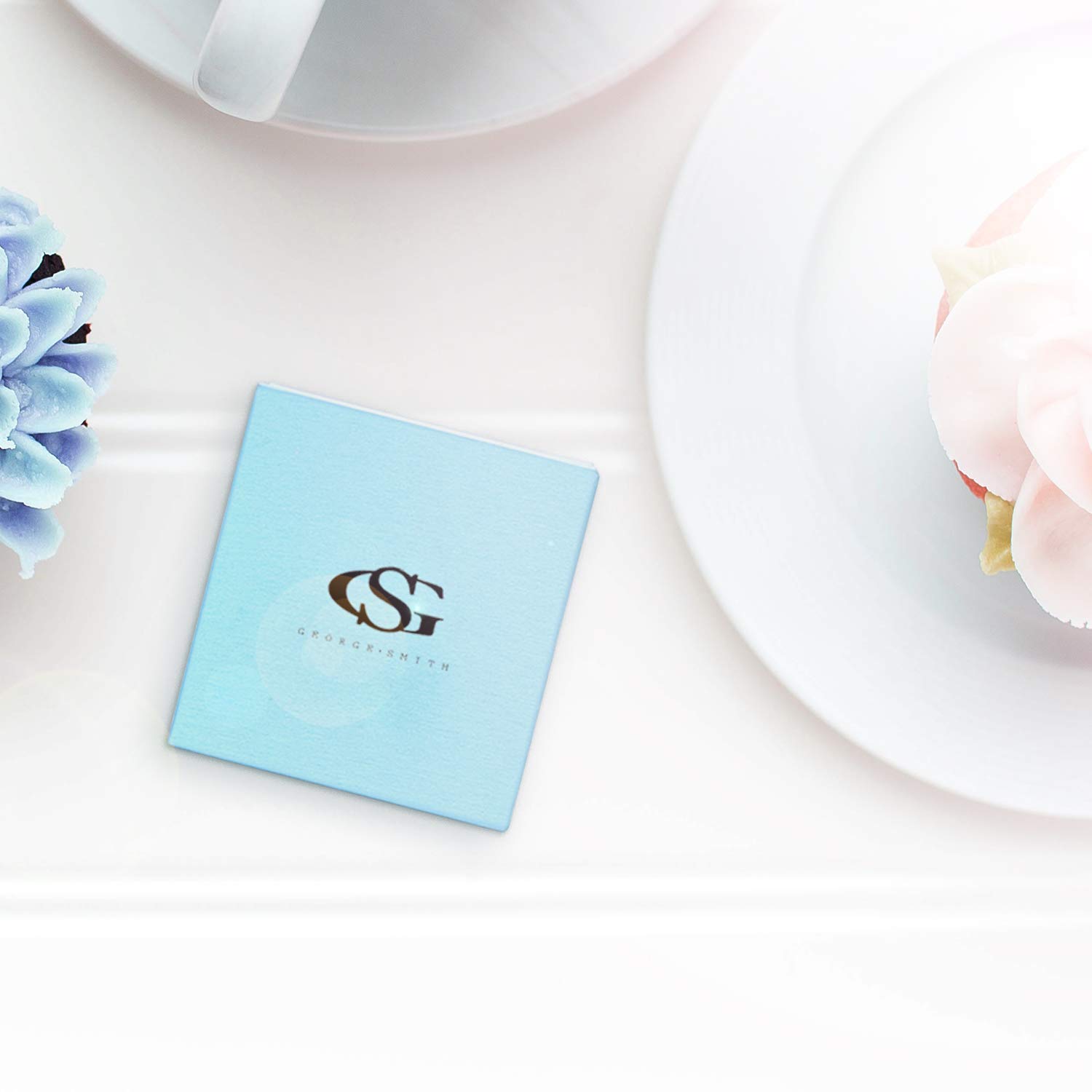 GEORGE SMITH My Prayer Cross Pendant Necklace Diamond necklaces Blue Crystal from Swarovski,Women Jewelry Gifts for her (Blue-2)