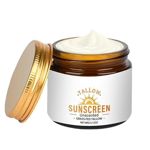 Grass-Fed Tallow Sunscreen SPF 50 –Sunscreen SPF 50-Sun Cream Safe for All Skin-Uva/Uvb Protection, Deep Moisturizing & Non-Greasy Finish-Outdoor&Daily Use, Anti Wrinkle Prevent Sunburn&Taning