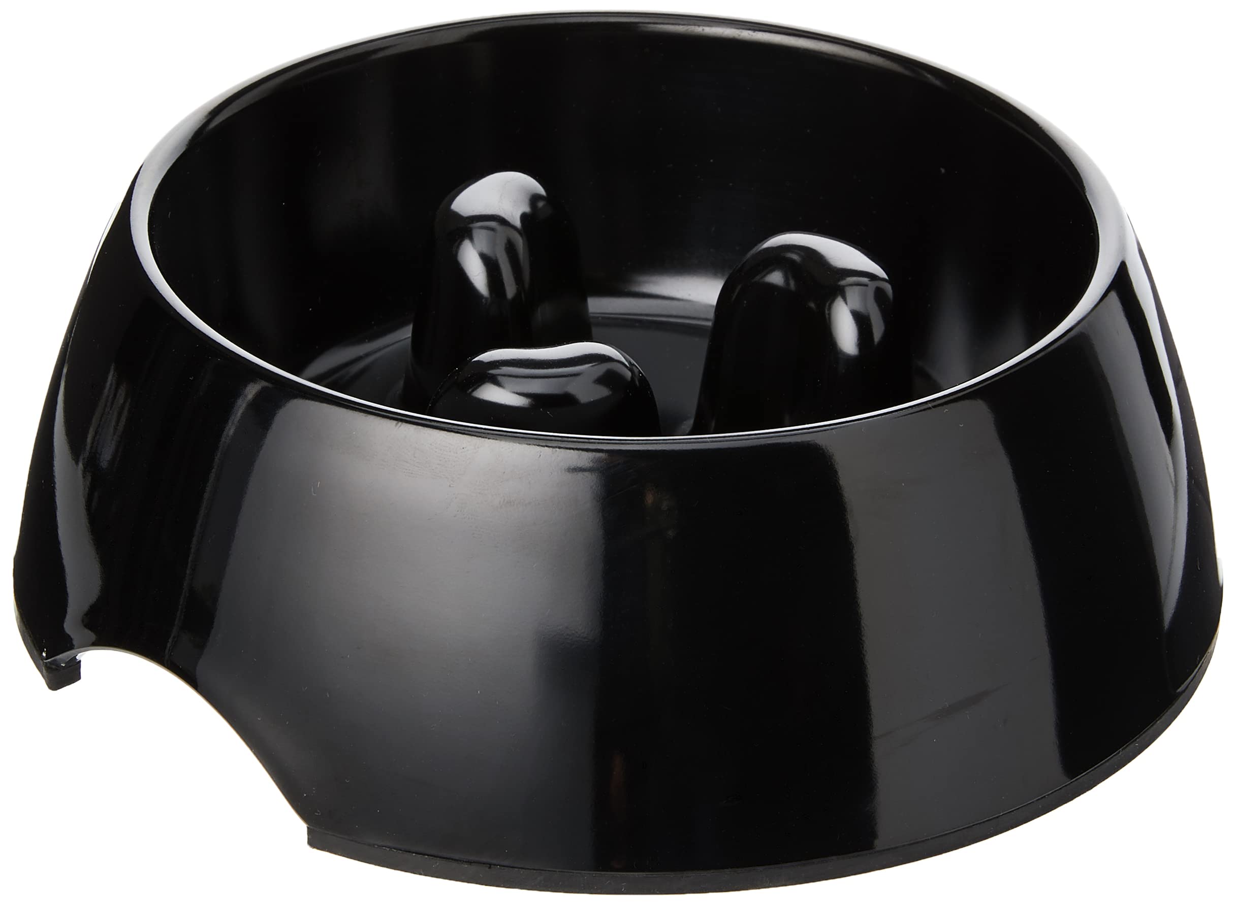 Rosewood Anti-Scoff Slow Feeder Dog Bowl – Medium Heavy-Duty Melamine Food Bowl for Small to Medium Breeds – Aids Digestion & Reduces Gulping – Slip-Resistant, Durable & Easy to Clean – Black