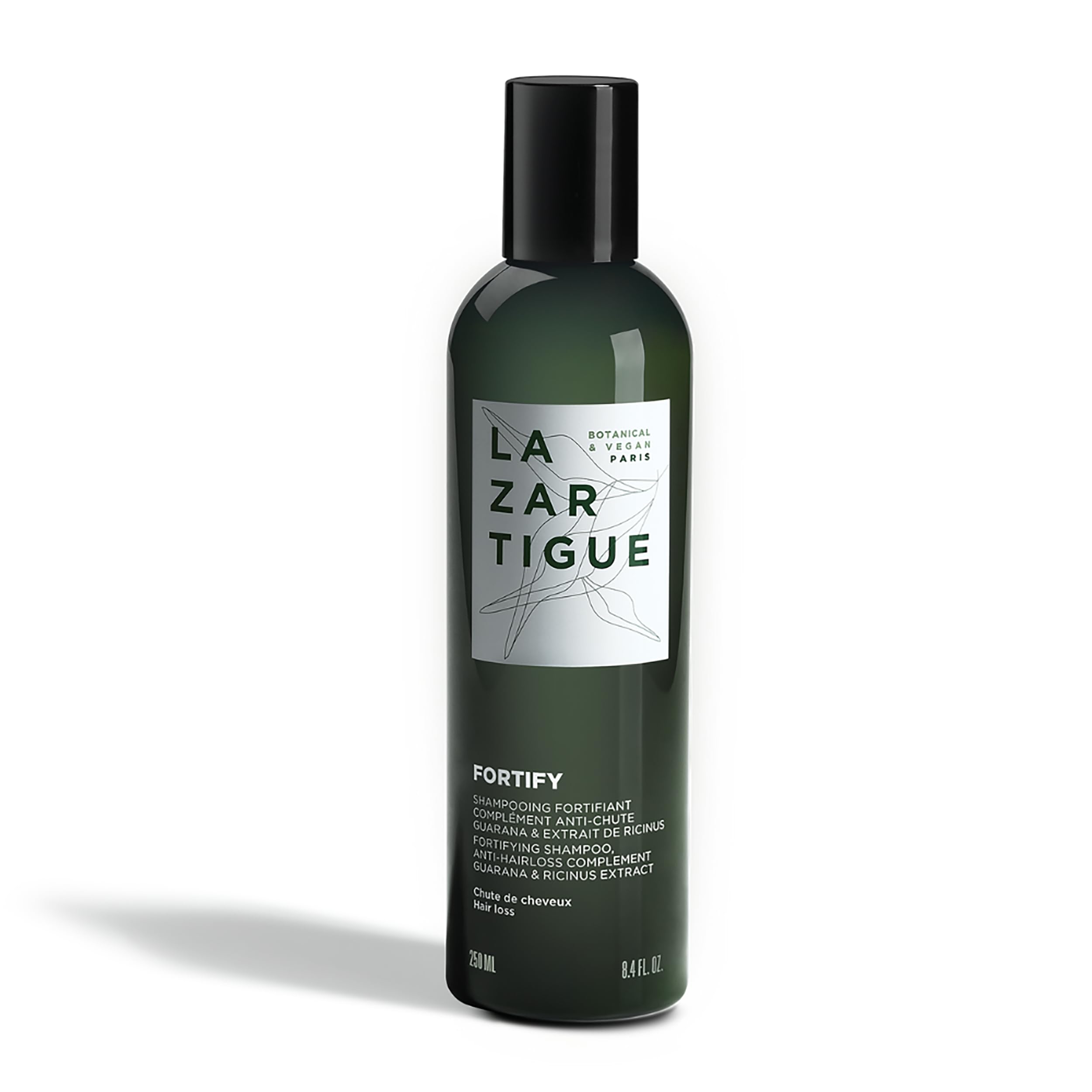 LAZARTIGUE FORTIFY Sulfate-Free Anti-Hair Loss Shampoo, Enriched with Guarana & Ricinus Extracts for Stronger, Thicker Hair. 93% Natural Ingredients, Vegan, 250ml