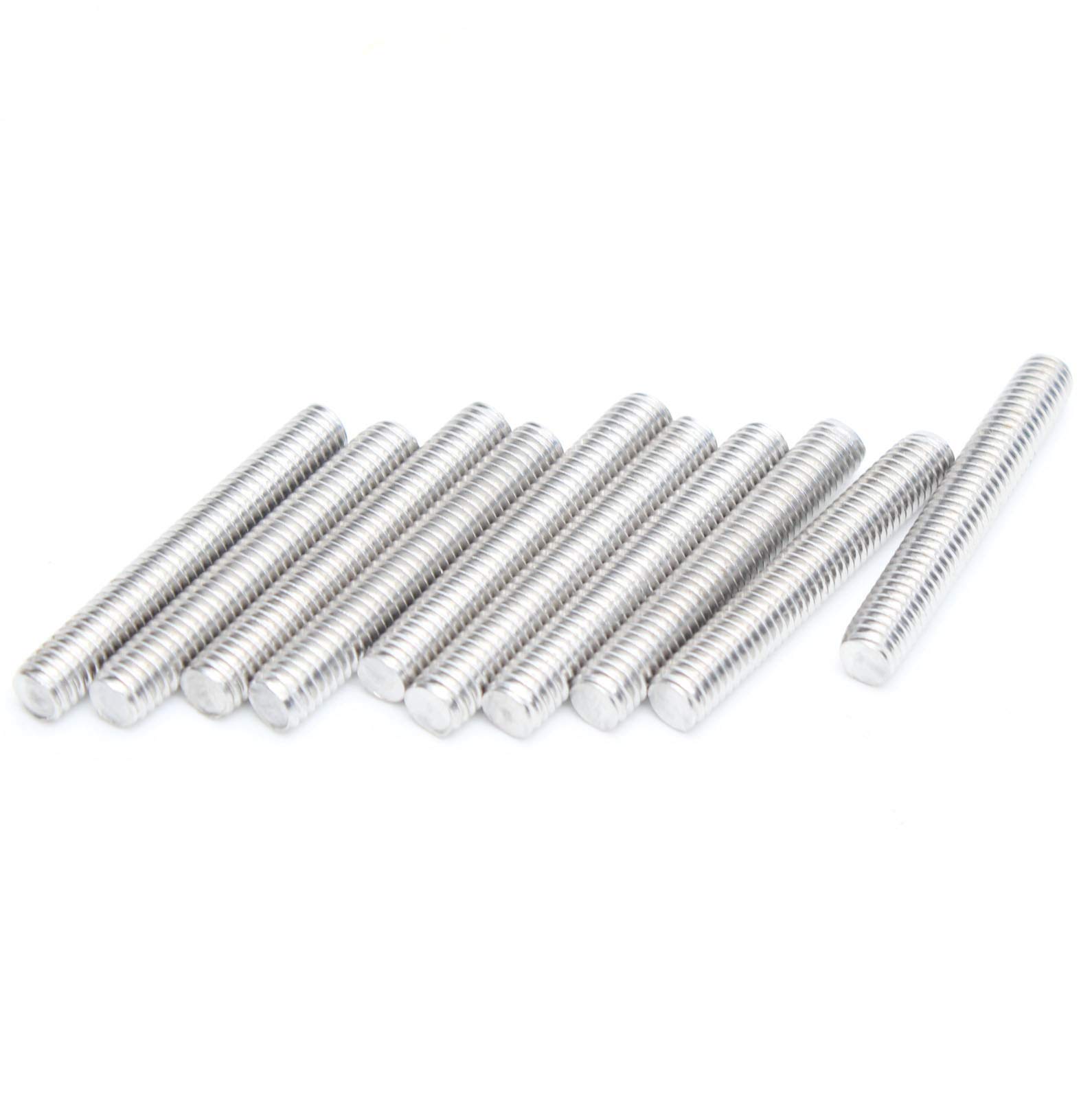 Smartsails M6 x 50mm，304 Stainless Steel Full Threaded Rod, Right Hand Thread (10Pieces)