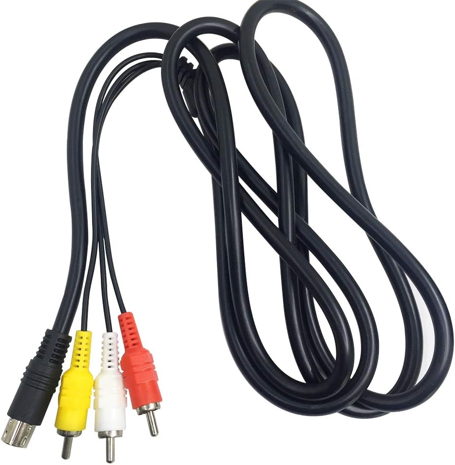 AFUNTA 6 Feet Standard AV Cable RCA Connection Cord Compatible Sega Genesis 2 & 3: Computers & Accessories