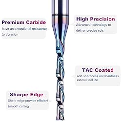 SpeTool 1/8 Inch Spiral Downcut Router Bit 1/4 Inch