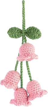 DIVINA VITAE Lily of the Valley Car Pendant Pink Handmade Rear View Mirror