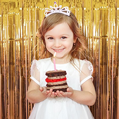 image for 24-7 Party Foil Fringe Curtain (SET OF 2) GOLD Metallic Photo Booth Ti