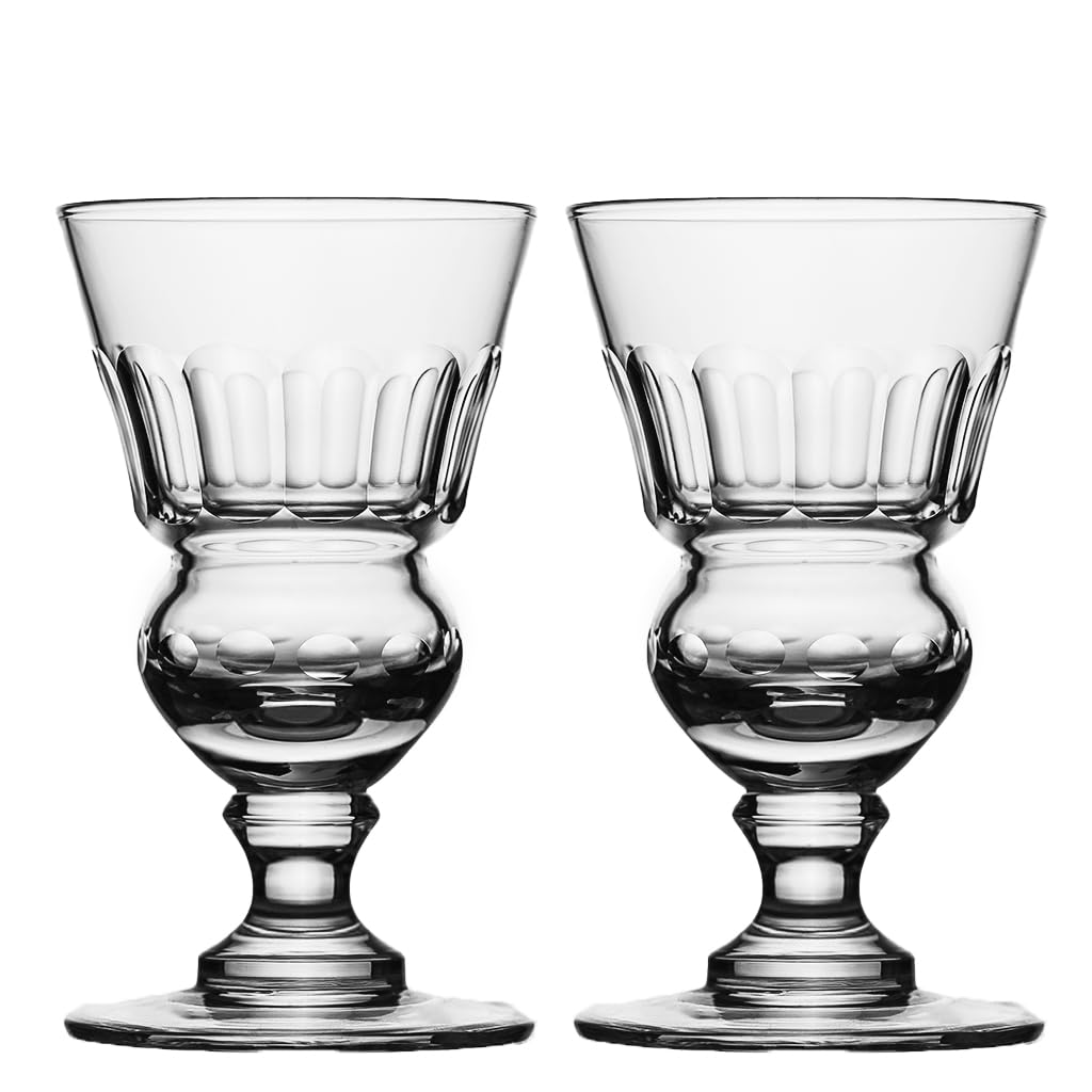 Amehla Original Absinthe Glasses: Set of 2 - Vintage Reservoir Absinthe Glass,Pontarlier Style Cordial Cocktail Glasses