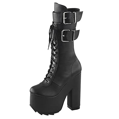 high heel combat boots