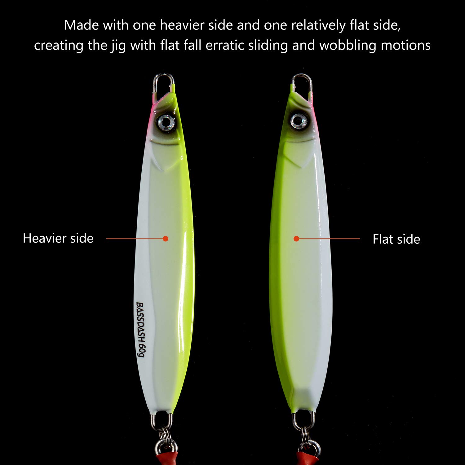 BASSDASH STIX Casting Jig Lure Vertical Slow Jigging Lures 1.4oz 2.1oz with Mustad Hooks 2/0 3/0 for Saltwater Freshwater Kayak Boat Shore Fishing, 3-Pack (3-Pack (CFR), 40 Grams (1.4 oz)) - view 4