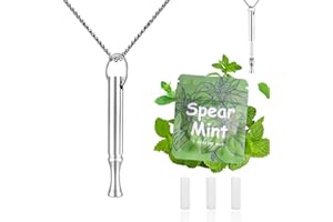 LAMKHOO Breathing Necklace to Quit Smoking and Vaping with Refillable Mint Pods Stop Smoking Aids Fidget Necklace for Anxiety Relief Smokeless Inhaler for Adults