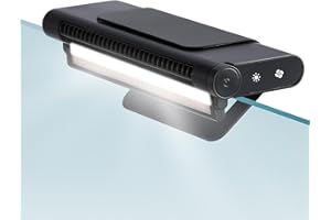 BAOSHISHAN Aquarium Chiller Fan, Powerful Fish Tank Cooler with Light, Adjustable Wind Speed & Brightness, Super Quite Fan for Axolotl Coral Fish Tank