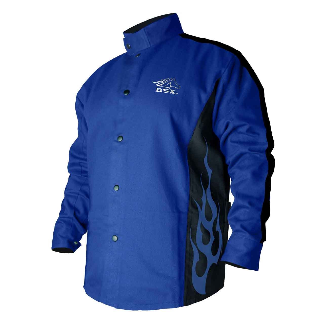 BSX BXRB9C Welding Jacket, FR, Cotton, Blue, 5XL