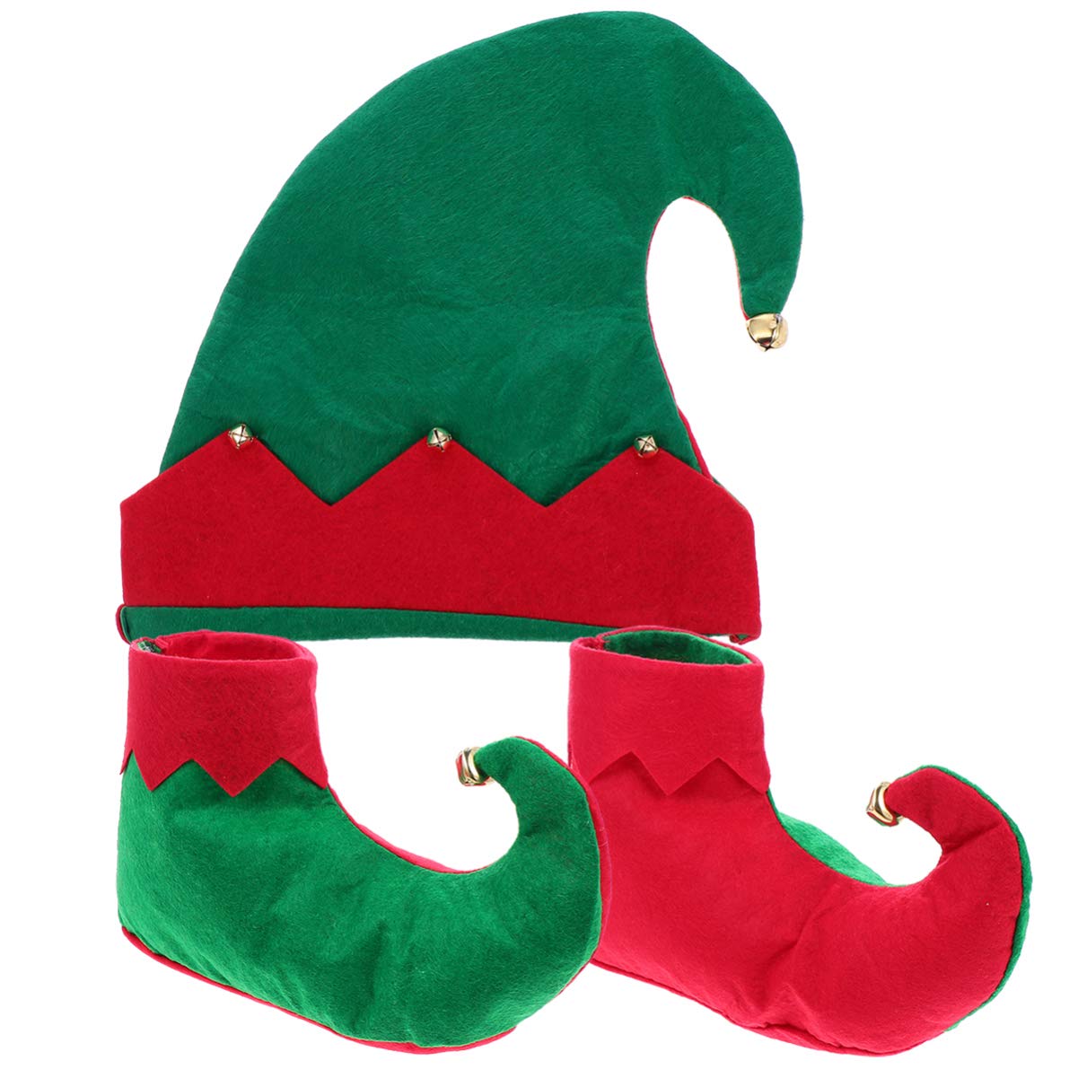 TOYANDONA Kids Costume Set Shoes Hat Set Santa Costume Set Christmas Costume Accessories for Kids Children Toddler 5-8 Years Old