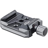 Leftfoto Arca Swiss QR Clamp for DJI RS2 RS3 RS3 Pro RS4 RSC2, Zhiyun Crane | Quick Lock Baseplate, 1/4-20 &amp; 3/8-16 Holes, Knob Width Adjustment, Vertical or Horizontal, Aluminum CNC, for Gimbal Tripod