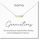 Boma Jewelry Sentiments Collection Generations Sterling Silver Three Hearts with 14kt Rose and Yellow Gold Vermeil Necklace, 18 Inches