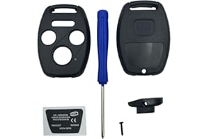 WICUASIX New 4 Button Key Fob Shell Case Fit for Honda Civic Accord Ex Pilot Fit Keyless Entry Remote Key Housing Replacement with Screwdriver (3+1Button 1PCS)