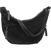 Women's Crescent Crossbody Bag – Large Capacity Suede Sling Bag, Travel Shoulder Bag for Women, Tote Purse