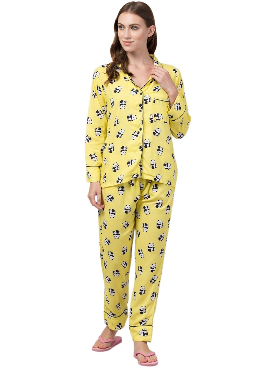 Panda print night suit for ladies Clearance