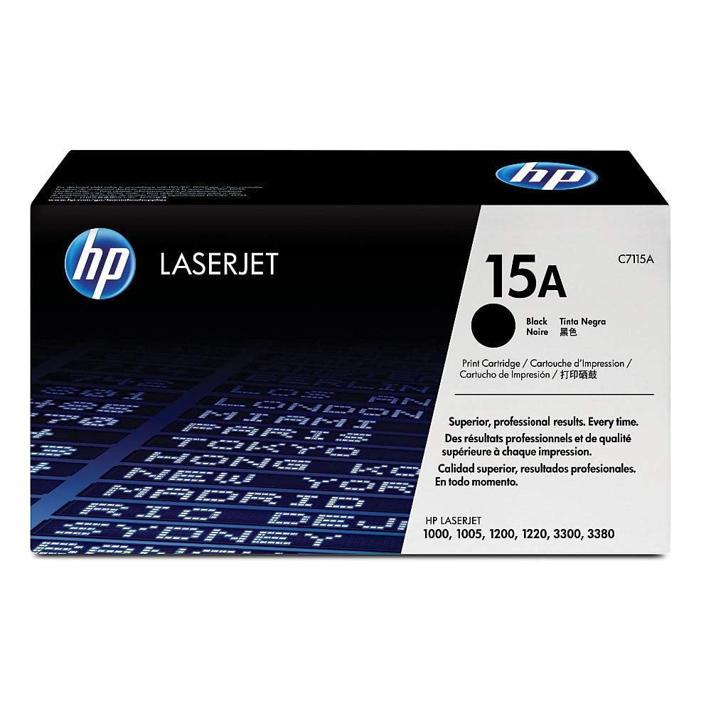 HP C7115A 15A Original LaserJet Toner Cartridge, Black, Single Pack