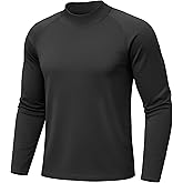Gofeat Men's Thermal Shirt Long Sleeve Mock Neck Fleece Lined Undershirt Athletic Warm Base Layer for Cold Weather Sports