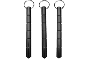 GladTime Kubaton Keyring Aluminum Solid Black Safety Keychain, Self Defense Weapon for Women Ladies Girls