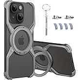 Adaivia Phone Case, Suitable for iPhone 13/14 / 15, Simple Frameless Design, with Magnetic Phone Stand Metal Shell