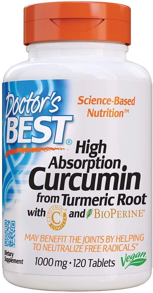 Doctor's Best Curcumin From Turmeric Root with C3 Complex & BioPerine, Non-GMO, Gluten Free, Soy Free, Joint Support, 1000 mg, 120 Tablets: Health & Personal Care