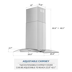 JOEAONZ 30 inch Island Range Hood Stainless Steel