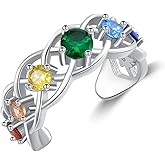 POPLYKE Chakra Ring Sterling Silver 7 Chakras Celtic Ring for Women Adjustable Open Ring Jewelry Gifts-7