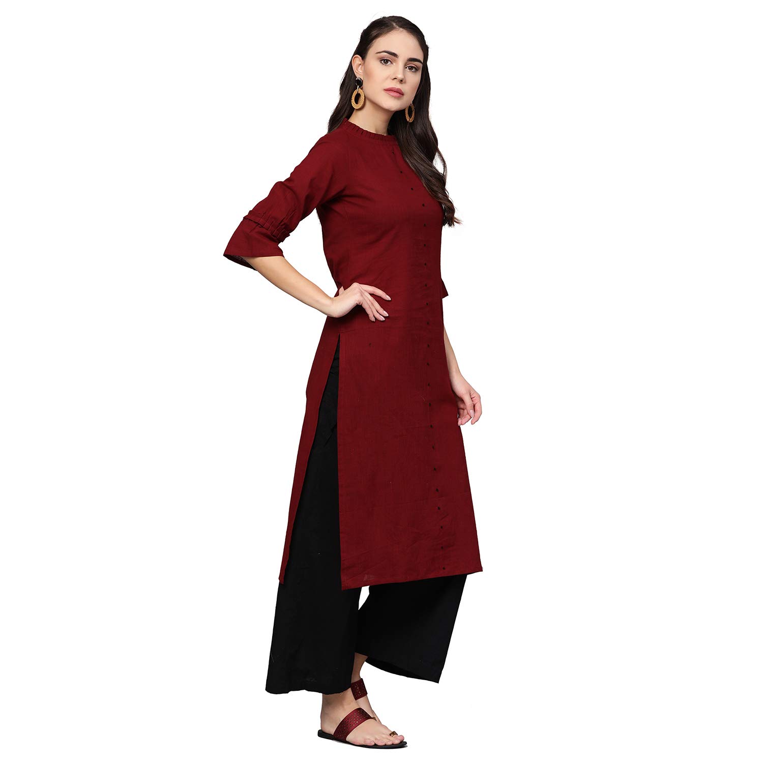 Maroon kurta for ladies Clearance