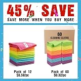 Orighty Microfiber Cleaning Cloths 60 Pack 12x12 inch Versatile Lint Free view 2