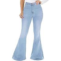 Cyparel Women's Rhinestone Jeans High Waist Pearls Beaded Fringe