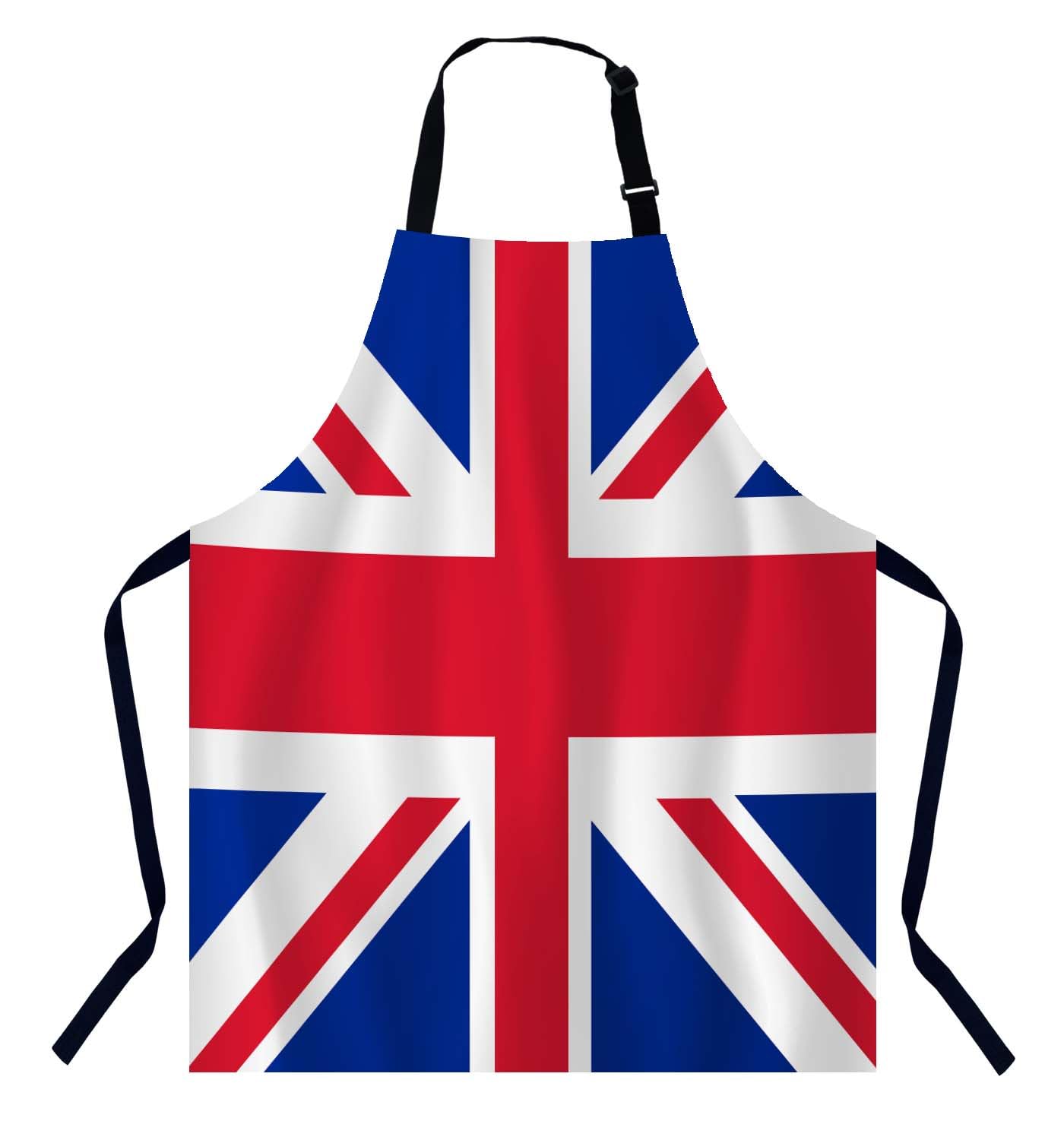BGBDEIA United Kingdom Flag Chef's Apron for Men and Women - Kitchen, Butcher's, BBQ & Catering Bib