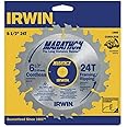 IRWIN Tools MARATHON Carbide Cordless Circular Saw Blade, 6 1/2-Inch, 24T, .063-inch Kerf (14029)