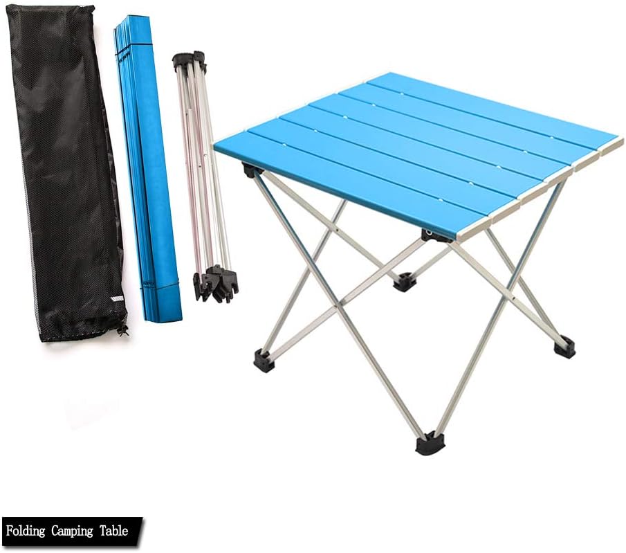 CMYKZONE Aluminum Folding Camping Table, Roll Up Ultralight Table Top Come with Carrying Bag, More Lighter, More Durable and Stable Apply for Picnic, Camping, Hiking, Travel, Fishing, Beach, BBQ Etc.