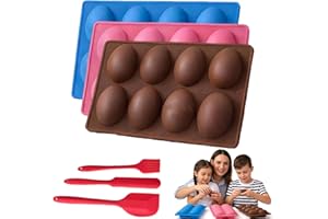 2026 New Easter Egg Silicone Molds for Chocolate, 3 Pack Non-Stick 24 Cavity Baking Mold for Candy, Jello, Ice Cubes, Food Gr