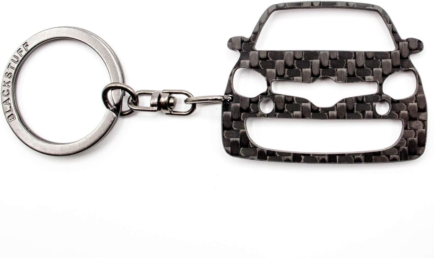 BlackStuff Carbon Fiber Keychain Keyring Ring Holder Compatible with Twingo III GT RS 2014-2019 BS-831 - Image 3