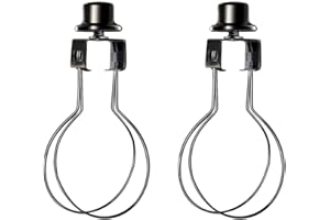ECUDIS 2 Pack Lamp Shade Light Bulb Clip Lampshade Adapter with Finial (Black)