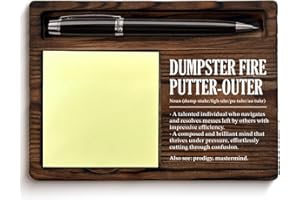 QODMGD Funny Office Dumpster Fire Gifts for Coworkers, Humor Gift for Boss Employee Dumpster Fire Putter Outer Sticky Note Holder for Office Cubicle Desk Decor