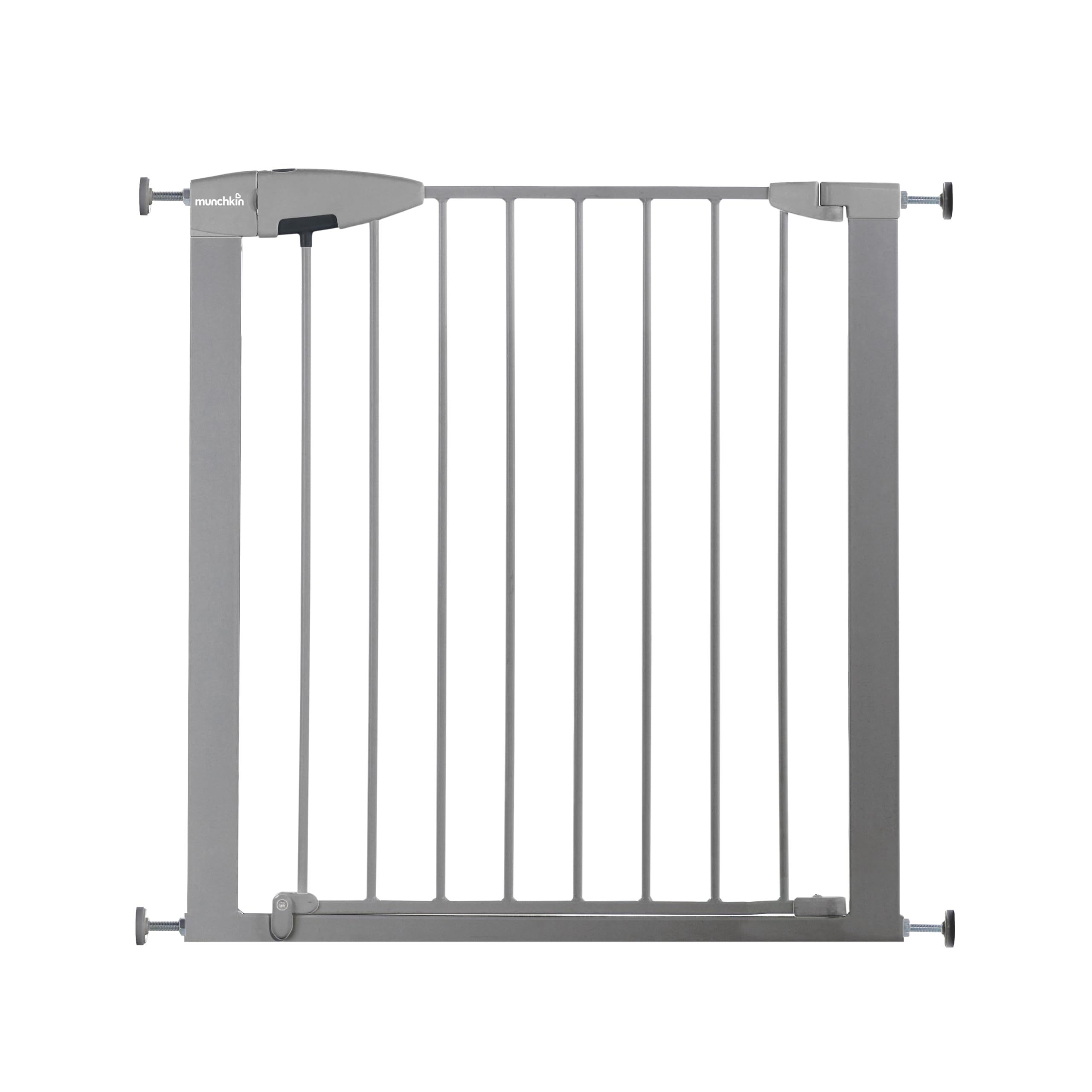 Munchkin Lindam Easy Loc Pressure Fit Baby & Dog Gate | Wide Stair & Door Gate | Easy Install No-Screws | 73-79cm, Silver
