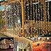 slashome Curtain Lights, Window Curtain Icicle Lights, 29V, 306 LED with 8 Lighting Modes, String Fairy String Light, Warm White 9.8 x 9.8 feet, UL Listed