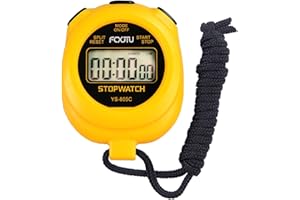 FCXJTU Simple Stopwatch Timer, Single Lap Stopwatch Countdown Timer, No Hourly Beep, On/Off, AAA Battery(Included), Large Display, Easy to Use, Ideal for Kids Coaches Yellow