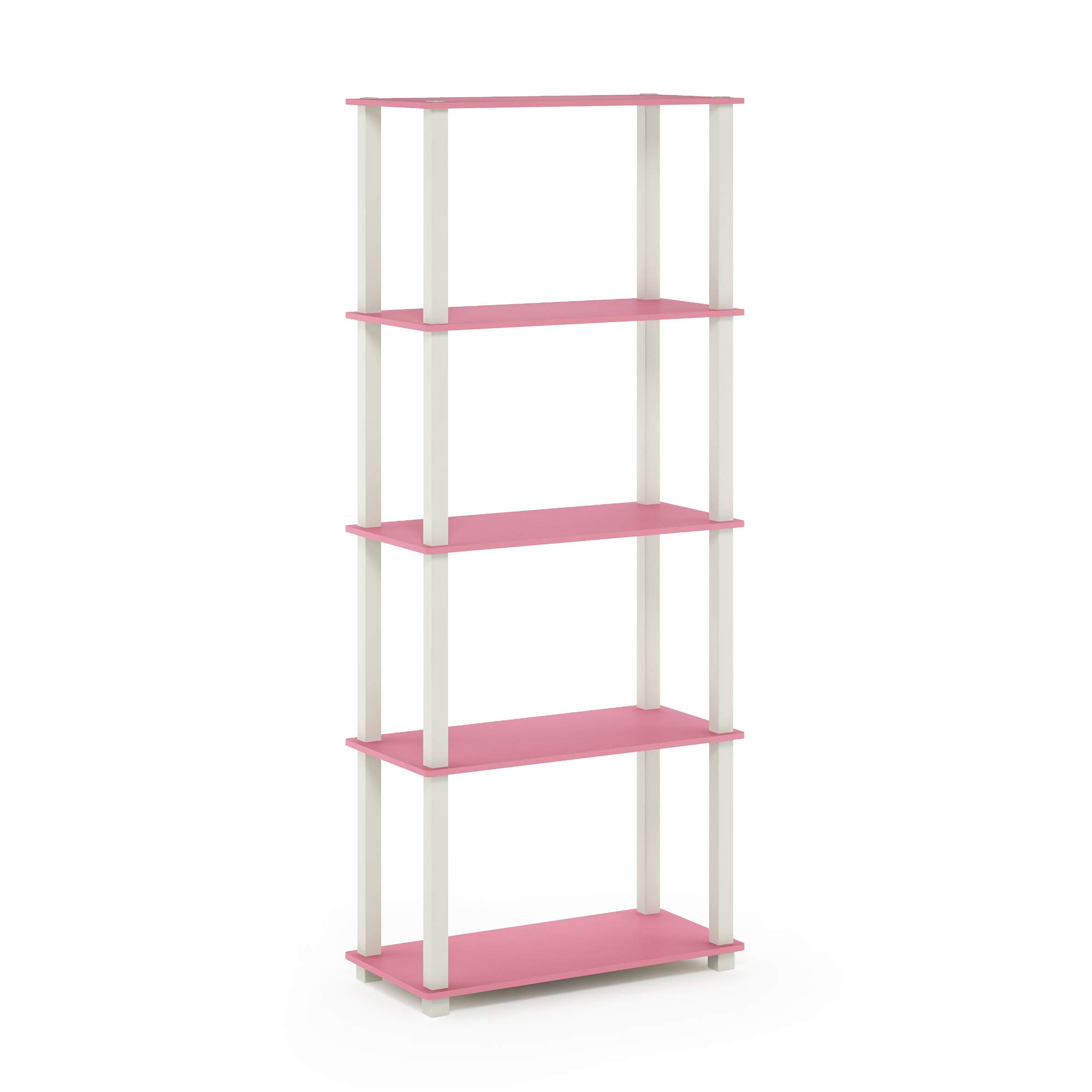 Furinno Toolless Shelves, Wood, Pink/White, one size, 59.94 (W) x 145.8 (H) x 29.46 (D) cm