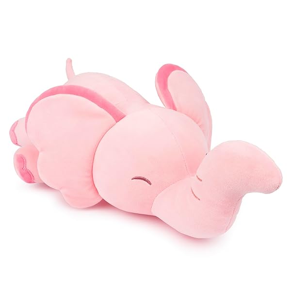 NIUNIU DADDY 21 IN PINK ELEPHANT STUFFED ANIMAL NOT WEIGHTED – KAWAII LARGE ELEPHANT PLUSH TOY FOR KIDS ADULTS, SQUISHY SOFT CUTE BODY PILLOW GIFT FOR GIRLS BOYS BIRTHDAY CHRISTMAS PARTY