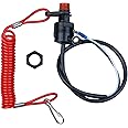 Boat Safety Kill Stop Switch Connector Lanyard Compatible for Yamaha Suzuki Honda Tohatsu Hidea