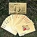 SandiaSummer 24K Gold Foil Playing Cards $100 Dollar Poker Full Deck with Wood Box