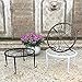 Indoor Metal Flower Pot Plant Stand Set of 3 Small Iron Potted Plant Stands（Black）