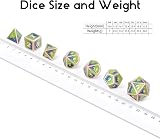 DNDND Dragon Scale Metal DND Dice Set 7 Pcs Blue Green Copper Edge with Tin view 4
